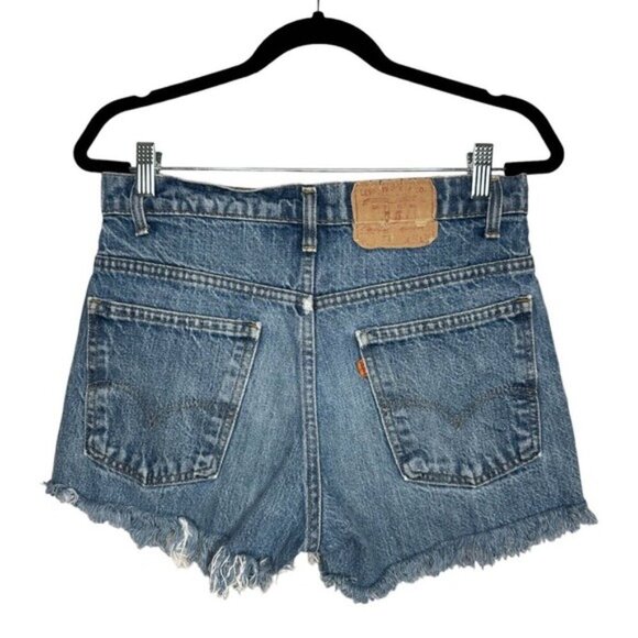 Levi’s Vintage Orange Tab Cutoff Denim Shorts 80s Size 30 - Picture 7 of 14